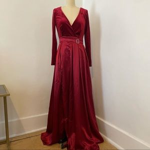 Red Velvet and satin gown